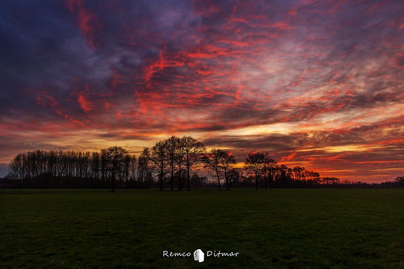 Fiery Sunset over Gammelke by Remco Ditmar