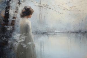 Porträt einer jungen Frau in einer Winterlandschaft