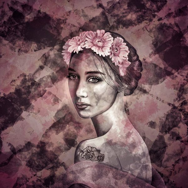 Fleurs et tatouage par KleurrijkeKunst van Lianne Schotman