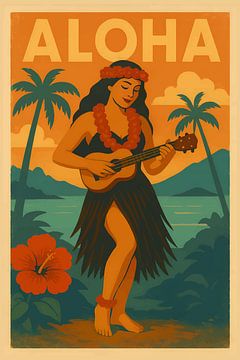 Hawaii, Aloha illustration. by Johannes