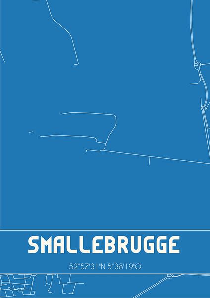 Blaupause | Karte | Smallebrugge (Fryslan) von Ortsdrucke