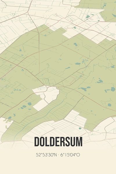 Vintage map of Doldersum (Drenthe) by Prints of Place