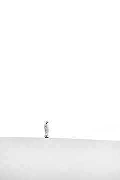 Man op een zandduin in de woestijn | Sahara
