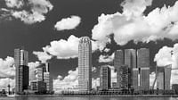Uitzicht op de Kop van Zuid in zwart-wit van Remco-Daniël Gielen Photography thumbnail