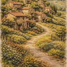 Hillside Village Garden Path by Dodik Hariyono