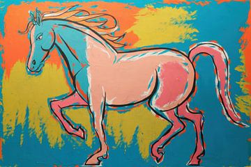 Colourful horse with contour lines by Imperial Art House