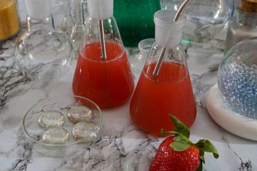 Gin Strawberry Tonic Cocktail in een fles van Babetts Bildergalerie