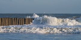 Ein Panorama der natürlichen Ruhe am dynamischen Meer an der sonnigen Küste von Marjolijn van den Berg