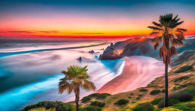 Zonsondergang op het strand van Mustafa Kurnaz