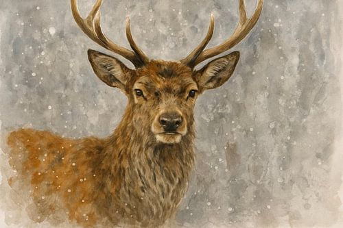 Koninklijk hert met gewei