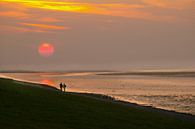 Promenade sur la plage avec coucher de soleil par Vera Laake Aperçu