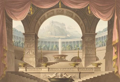 Decor voor opera 'Armida', Friedrich Jügel, naar Karl Friedrich Schinkel