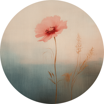 Klaproos in pastelkleuren van Japandi Art Studio