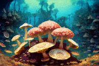 Mushrooms on the seabed (fantasy, art) by Art by Jeronimo thumbnail