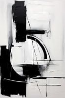 Abstract schilderij monochroom, zwart wit