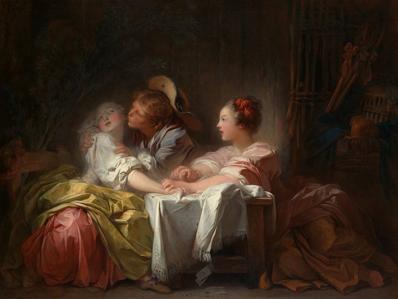 Jean-Honoré Fragonard. The Stolen Kiss van 1000 Schilderijen