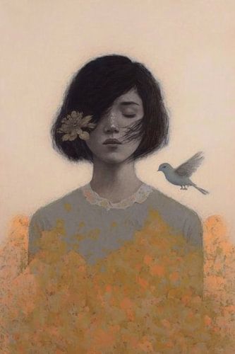 Illustriertes Porträt "Vogel"