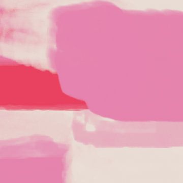 Abstrakte Kunst in Neon- und Pastellfarben. Lila, rot, weiß Nr. 4 von Dina Dankers