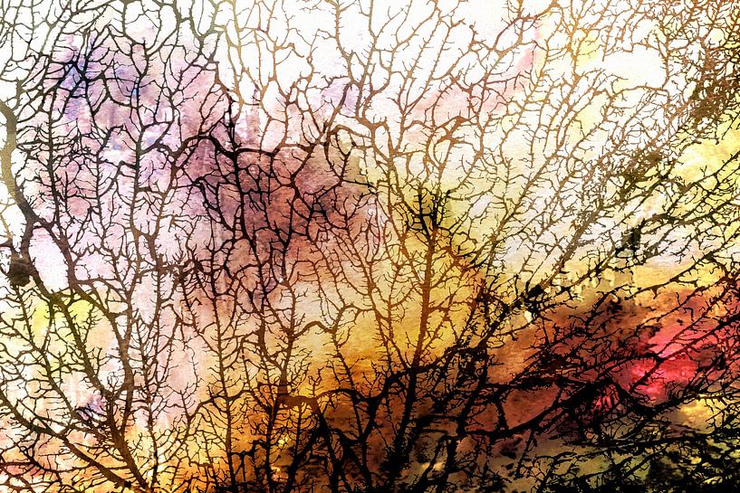 Scandinavian Forest Warm Gold Ochre by Mad Dog Art