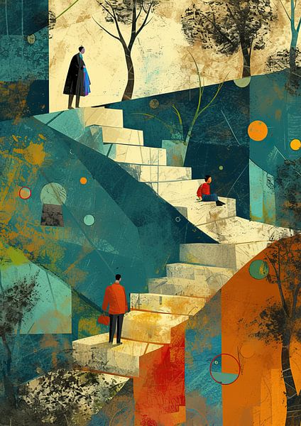 Abstract Painting | Layers of Journey by ARTEO Paintings
