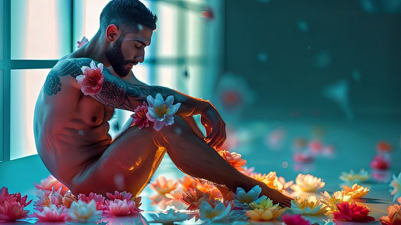 Flowerpower Fantasy with man by Egon Zitter