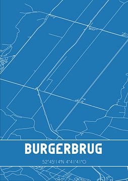 Blaupause | Karte | Burgerbrug (Noord-Holland) von Rezona