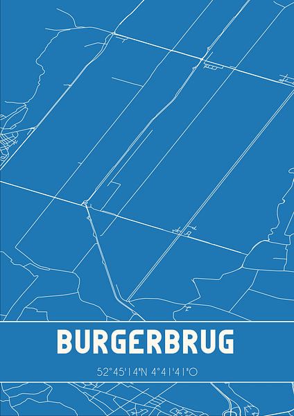 Blueprint | Map | Burgerbrug (North Holland) by Prints of Place