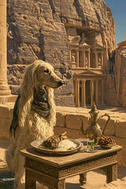 Afghanischer Windhund in Petra – Mansaf & Minztee von Erika Kaisersot