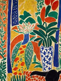 Kat in een vaas Stijl Henri Matisse van TOAN TRAN