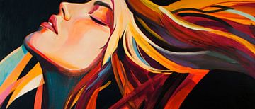 Explosion de couleurs des sens - Portrait expressif sur Poster Art Shop