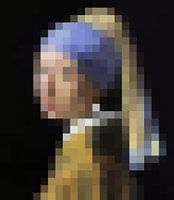Pixel Art: Het meisje met de parel 