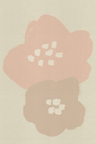 Romantic flowers in pastel pink, beige, white by Abstract Minimalist Art
