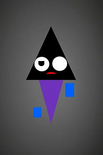 Geometric portrait with a wink