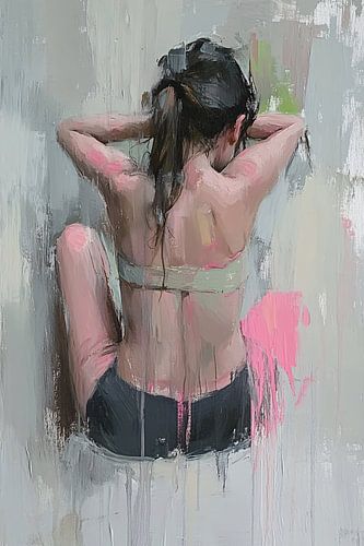 Abstract vrouwelijk schilderij modern