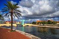 A view of a bridge in Willemstad on Curacao