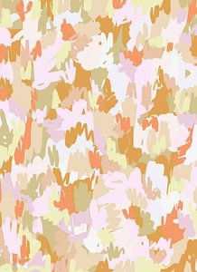 Abstrakte Kritzeleien | Rose Orange Beige