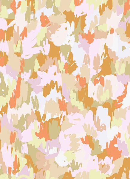 Abstrakte Kritzeleien | Rose Orange Beige von Bohomadic Studio