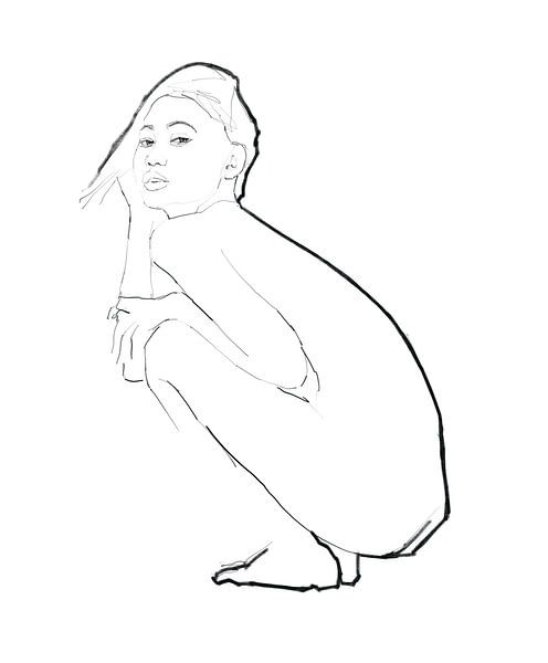Femme nue assise. par Michael Kremer