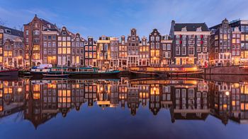 Amsterdam Singel Panorama Blue Hour