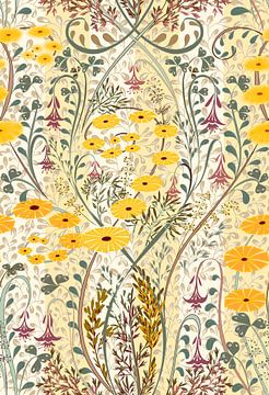 Vibrant Botanical Pattern by Annick