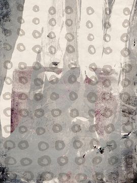 Modern abstract in warm grijs en wit