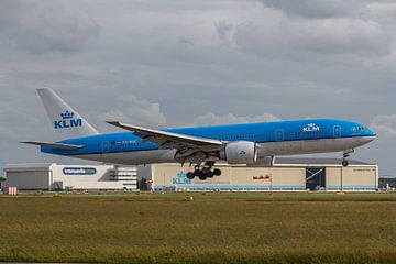 Landende KLM Boeing 777-200 (Triple Seven).