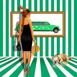 Series: The Women's Quartet No. 3 green - white. by Monika Jüngling