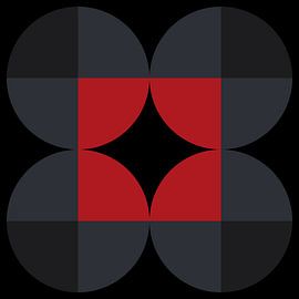 Abstract Red Black Geometry by Marcio Pontes