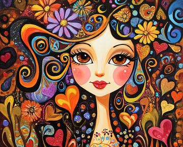 Vrouw Hoofd van Blikvanger Schilderijen