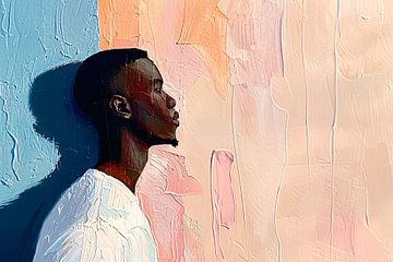 Portrait abstrait coloré d'un homme