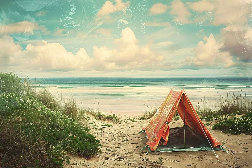 Lonely beach shack at sunset by Art & Soul Creations