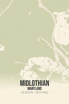 Carte ancienne de Midlothian (Maryland), USA. sur Rezona