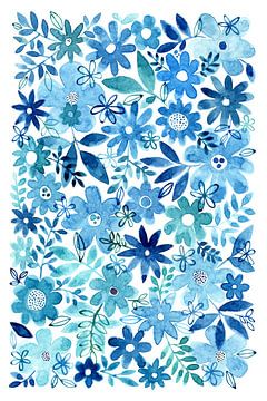 Fleurs bleues 02 sur Susan Black