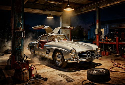 Mercedes 300 SL Gullwing: Een ziel in zilver en schaduw